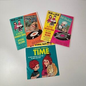 Vintage Children's Book & Record Set – 3 Items - 45s - Collectors